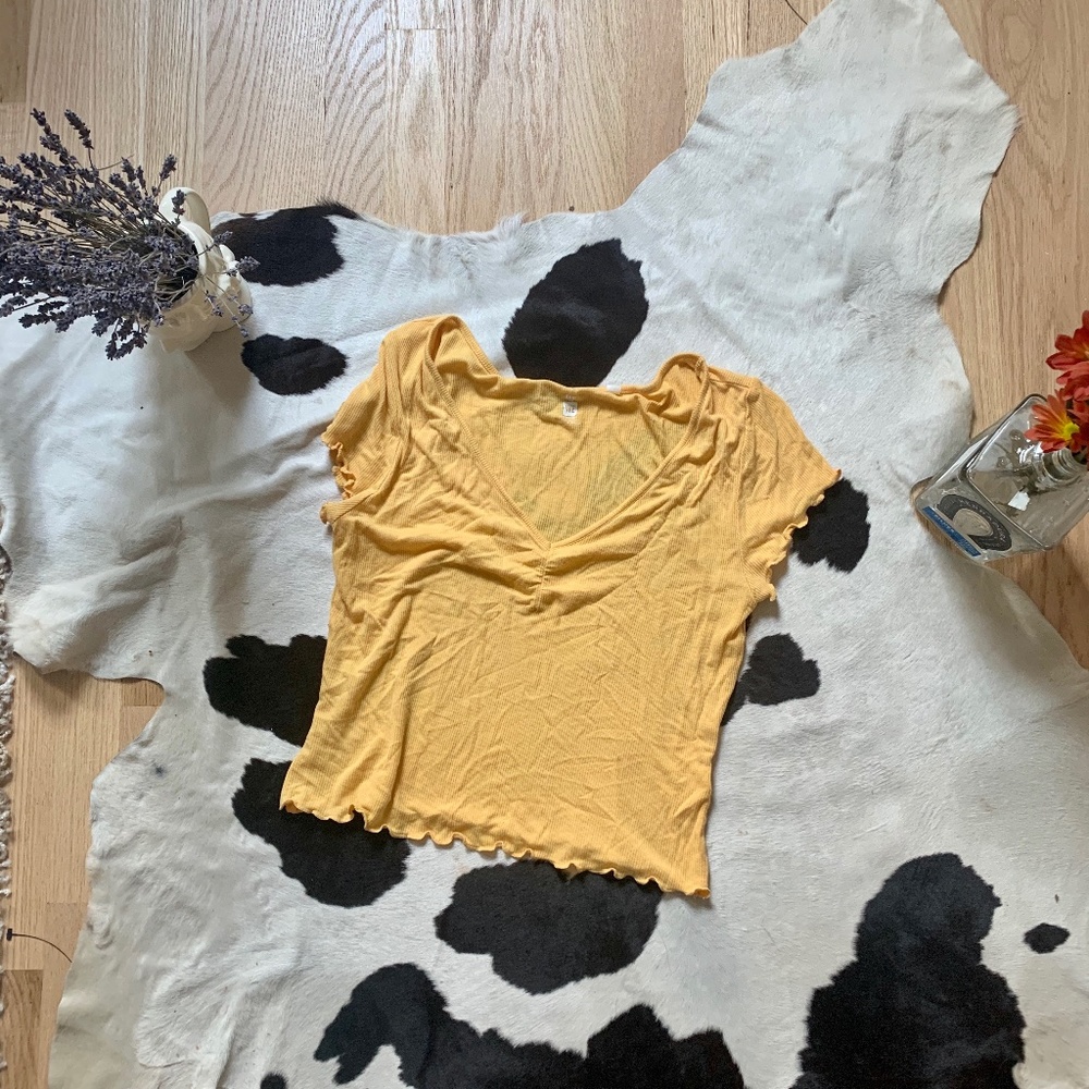 Yellow V-Neck T-shirt